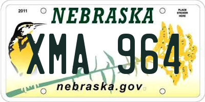 NE license plate XMA964