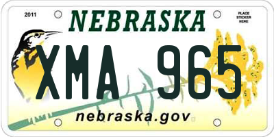 NE license plate XMA965
