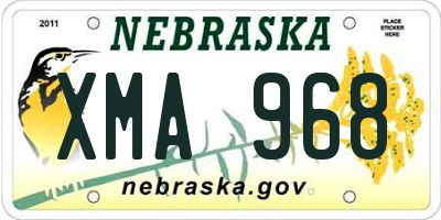 NE license plate XMA968