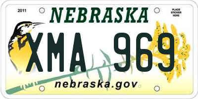 NE license plate XMA969