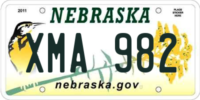 NE license plate XMA982