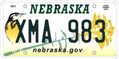 NE license plate XMA983