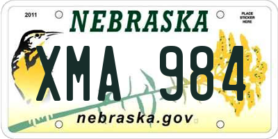 NE license plate XMA984