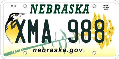 NE license plate XMA988