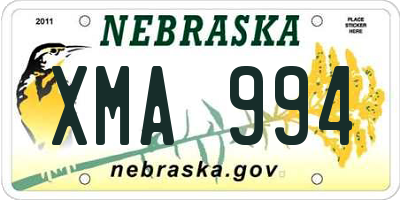 NE license plate XMA994