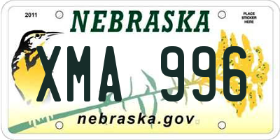 NE license plate XMA996