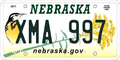 NE license plate XMA997