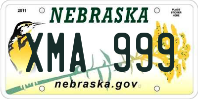 NE license plate XMA999