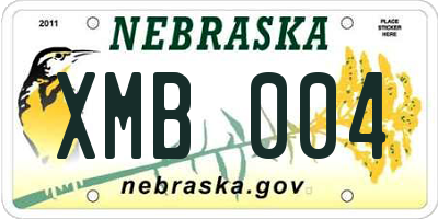 NE license plate XMB004