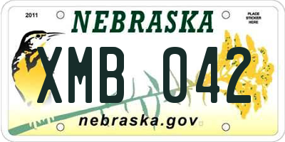 NE license plate XMB042