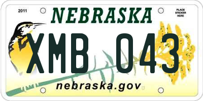 NE license plate XMB043