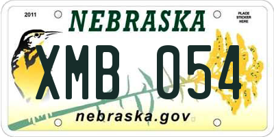 NE license plate XMB054