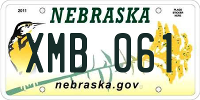 NE license plate XMB061