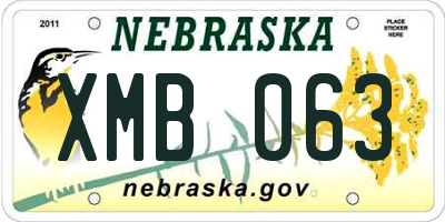 NE license plate XMB063