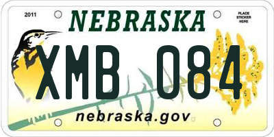 NE license plate XMB084