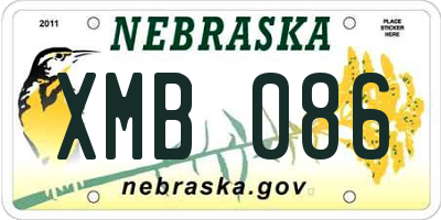 NE license plate XMB086