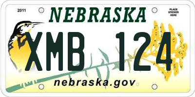 NE license plate XMB124
