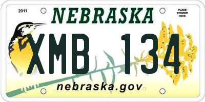 NE license plate XMB134