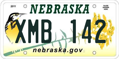 NE license plate XMB142