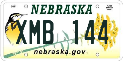 NE license plate XMB144