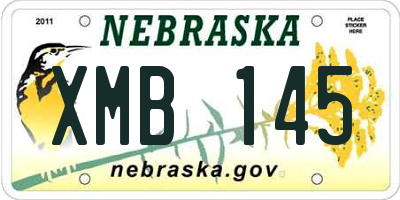 NE license plate XMB145