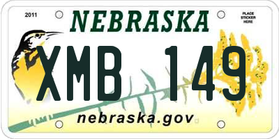 NE license plate XMB149