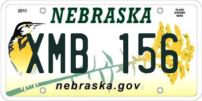 NE license plate XMB156