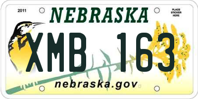 NE license plate XMB163