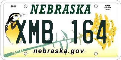 NE license plate XMB164