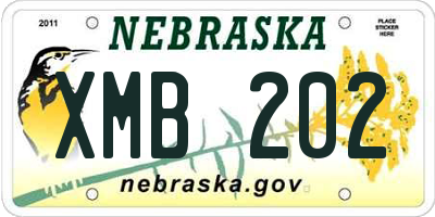 NE license plate XMB202