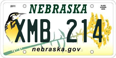 NE license plate XMB214