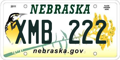 NE license plate XMB222