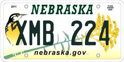 NE license plate XMB224