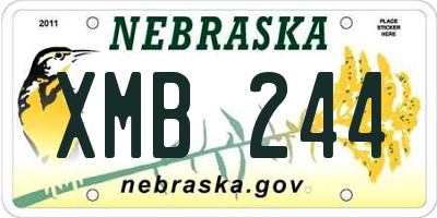 NE license plate XMB244