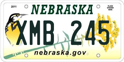 NE license plate XMB245