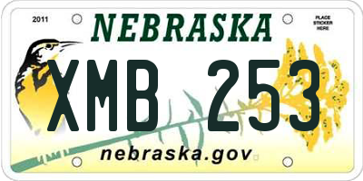 NE license plate XMB253