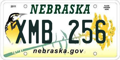 NE license plate XMB256