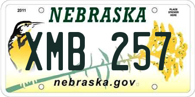 NE license plate XMB257