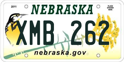 NE license plate XMB262