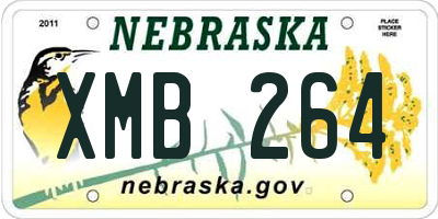 NE license plate XMB264