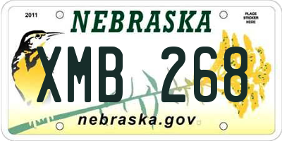 NE license plate XMB268