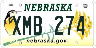 NE license plate XMB274