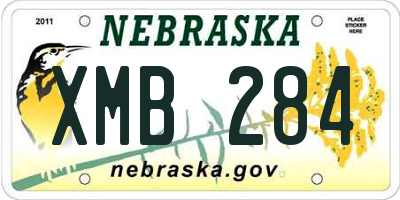 NE license plate XMB284