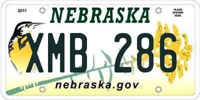NE license plate XMB286
