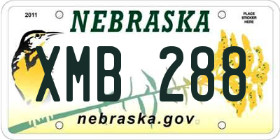 NE license plate XMB288