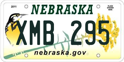 NE license plate XMB295