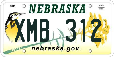 NE license plate XMB312