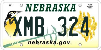 NE license plate XMB324