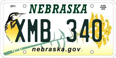 NE license plate XMB340