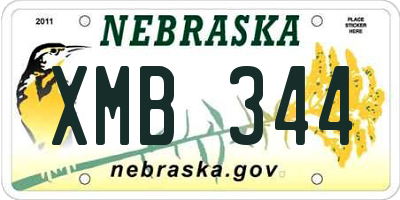 NE license plate XMB344
